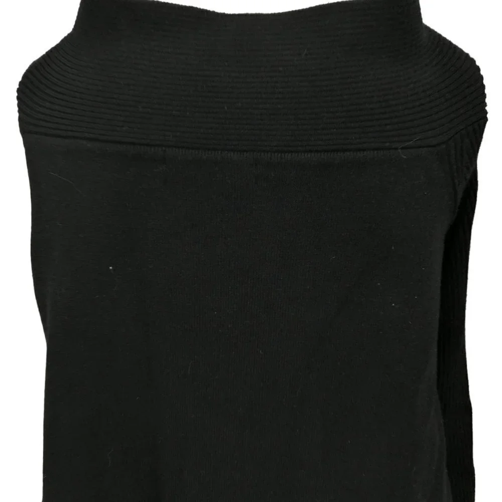 By Anthropologie Black Long Sleeve Boat Neck Tunic Sweater Size S Bell Sleeve - Picture 4 of 14